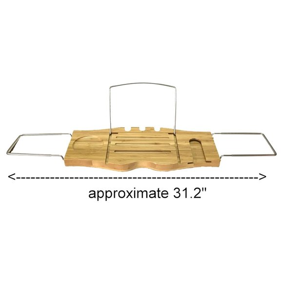 Bamboo Extendable Bathtub Caddy - Bath Tray *NEW* - Picture 2 of 11